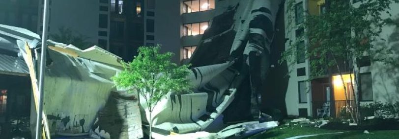 Rubber Roof Ripped Off Building Downtown